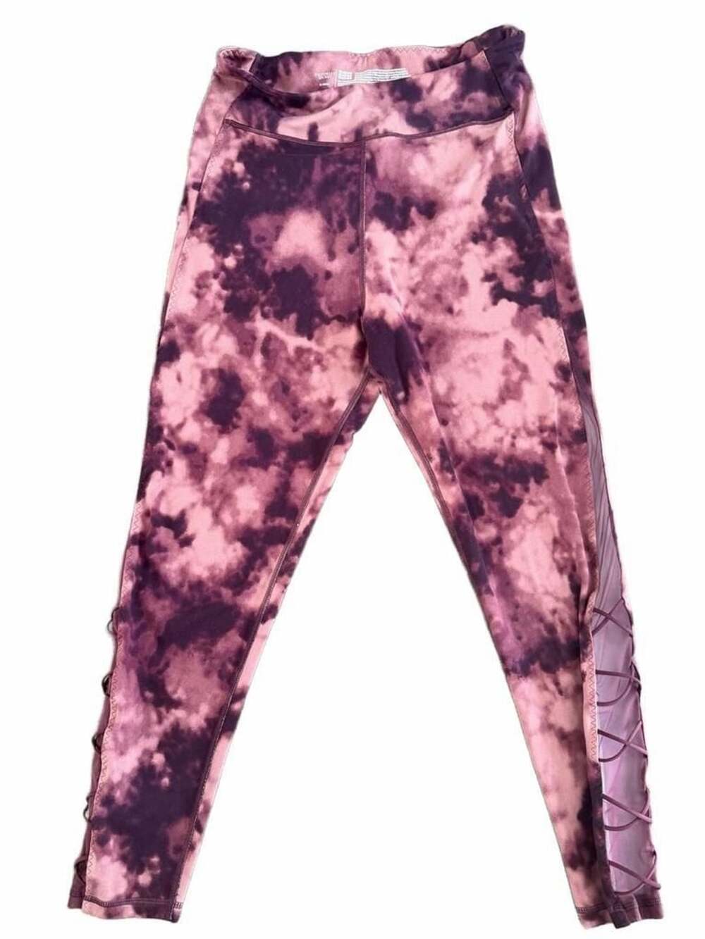 Victoria's Secret Lace-Up Tie-Dye Leggings Winter Wine Pink